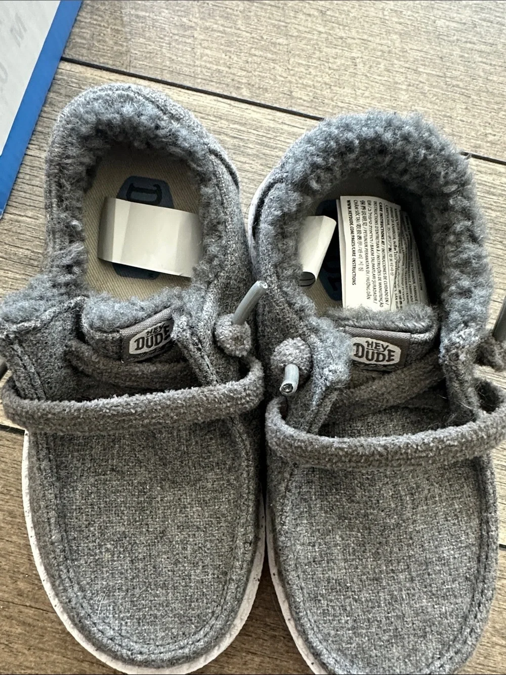 Hey Dude Kids Slip-On Shoes in Gray with White Speckled Sole